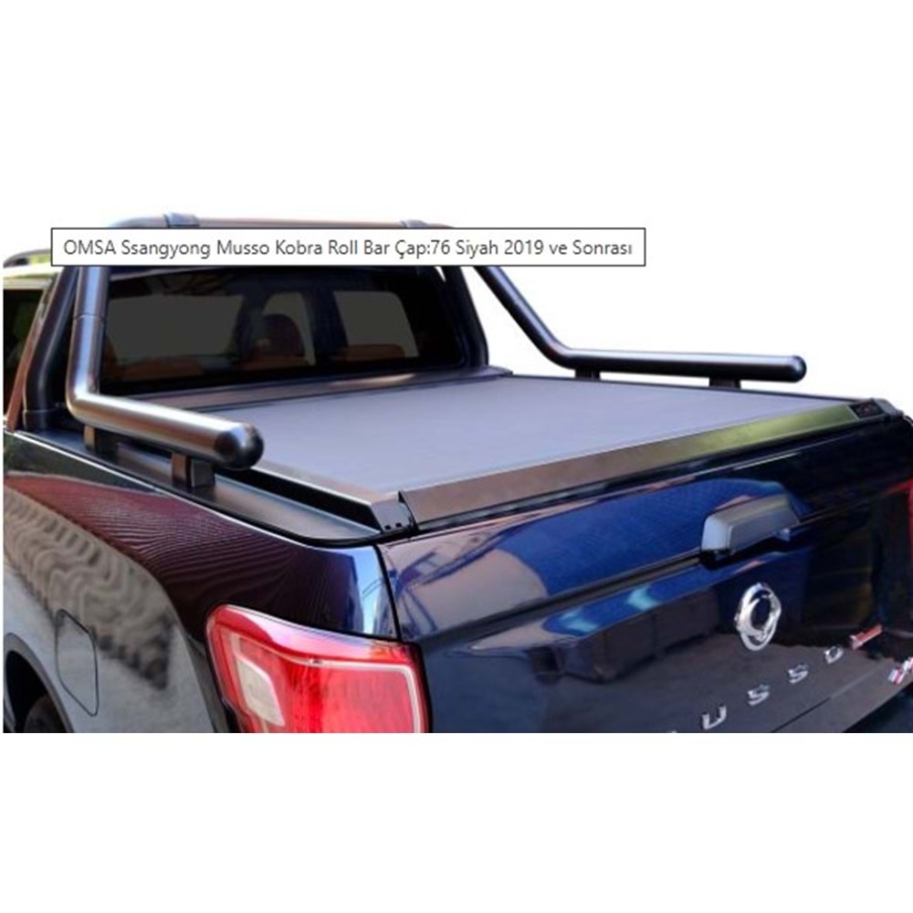 Ssangyong Musso Grand Kobra Roll Bar Çap:76 Siyah 2019 ve Sonrası