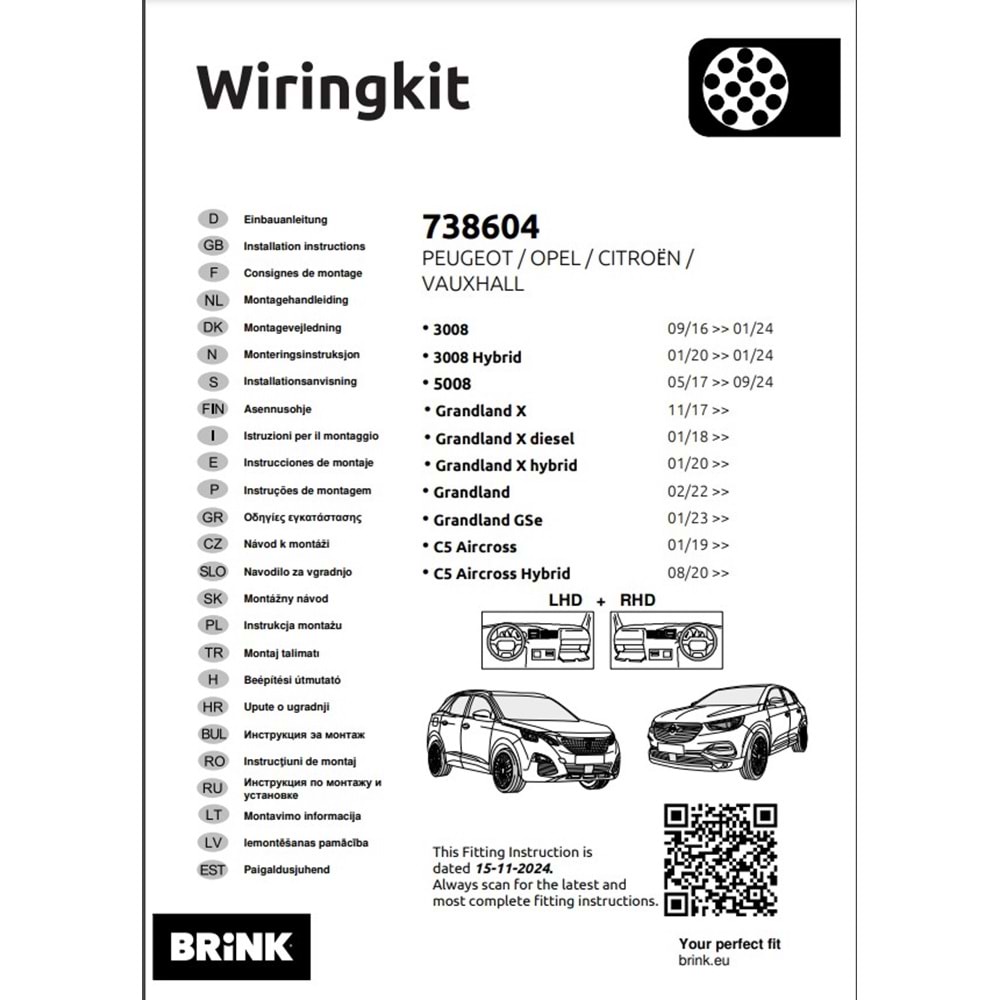 Opel Grandland 2017+ Elektrik Tesisatı 13 Pin (738604)