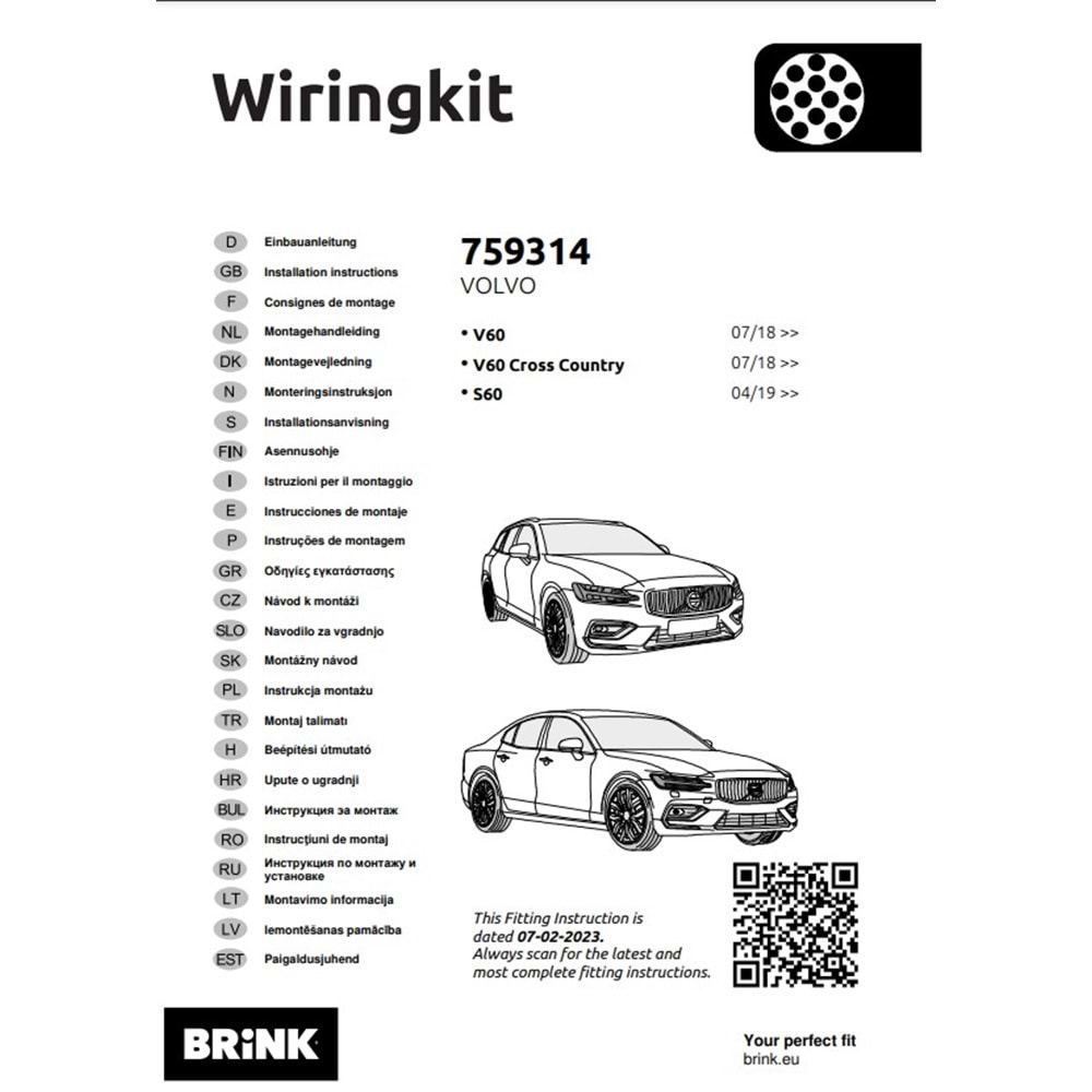 Volvo V60 Cross Country 2018+ Elektrik Tesisatı 13 Pin (759314)